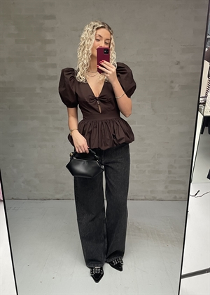 Marie keyhole Puff sleeve bubble top Mole ROTATE By Birger Christensen 